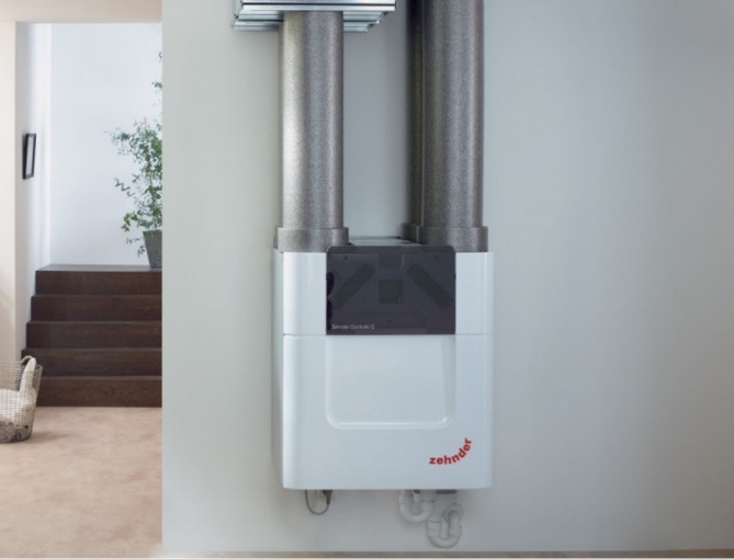 Вентустановка Zehnder ComfoAir Q600 ST enthalpy в интерьере