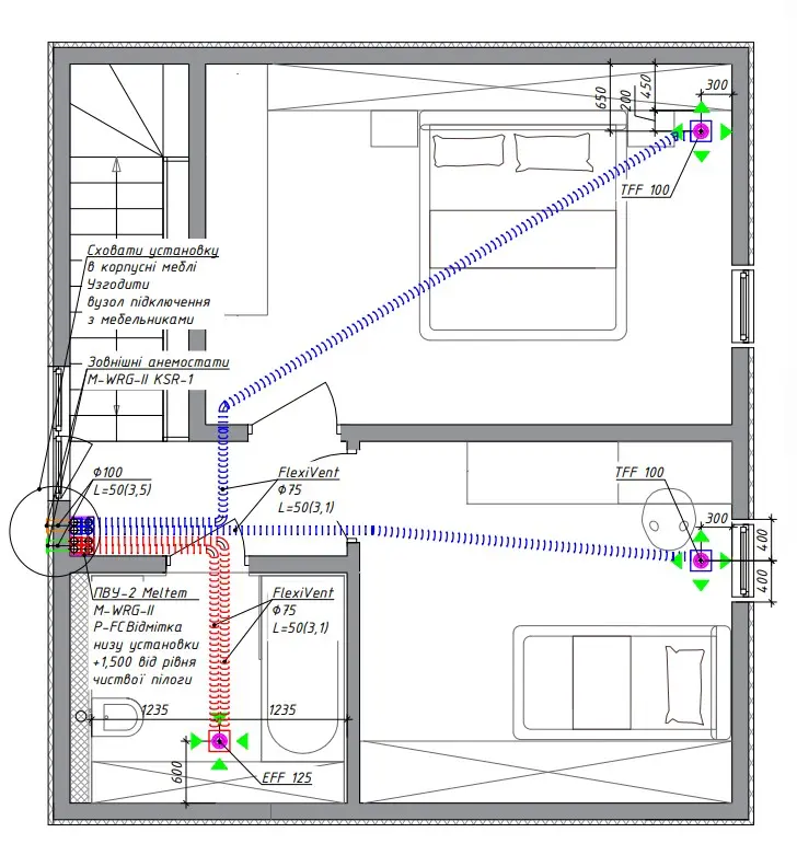 Проект вентиляции на базе Meltem M-WRG-II