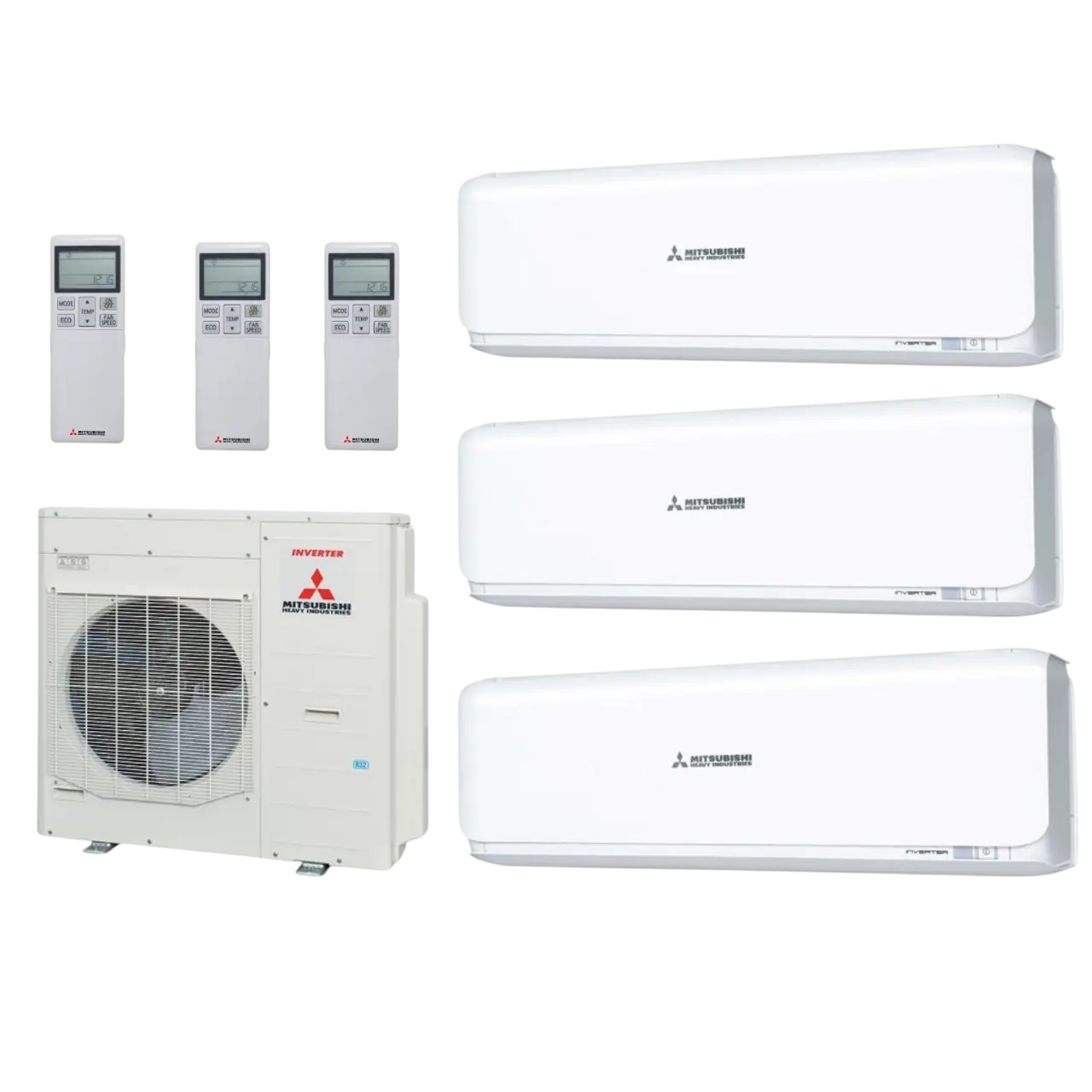 Комплект мультиспліт-системи Mitsubishi Heavy SCM100ZS-W/SRK20ZSX-W/SRK25ZSX-W/SRK35ZSX-W, MS31081001