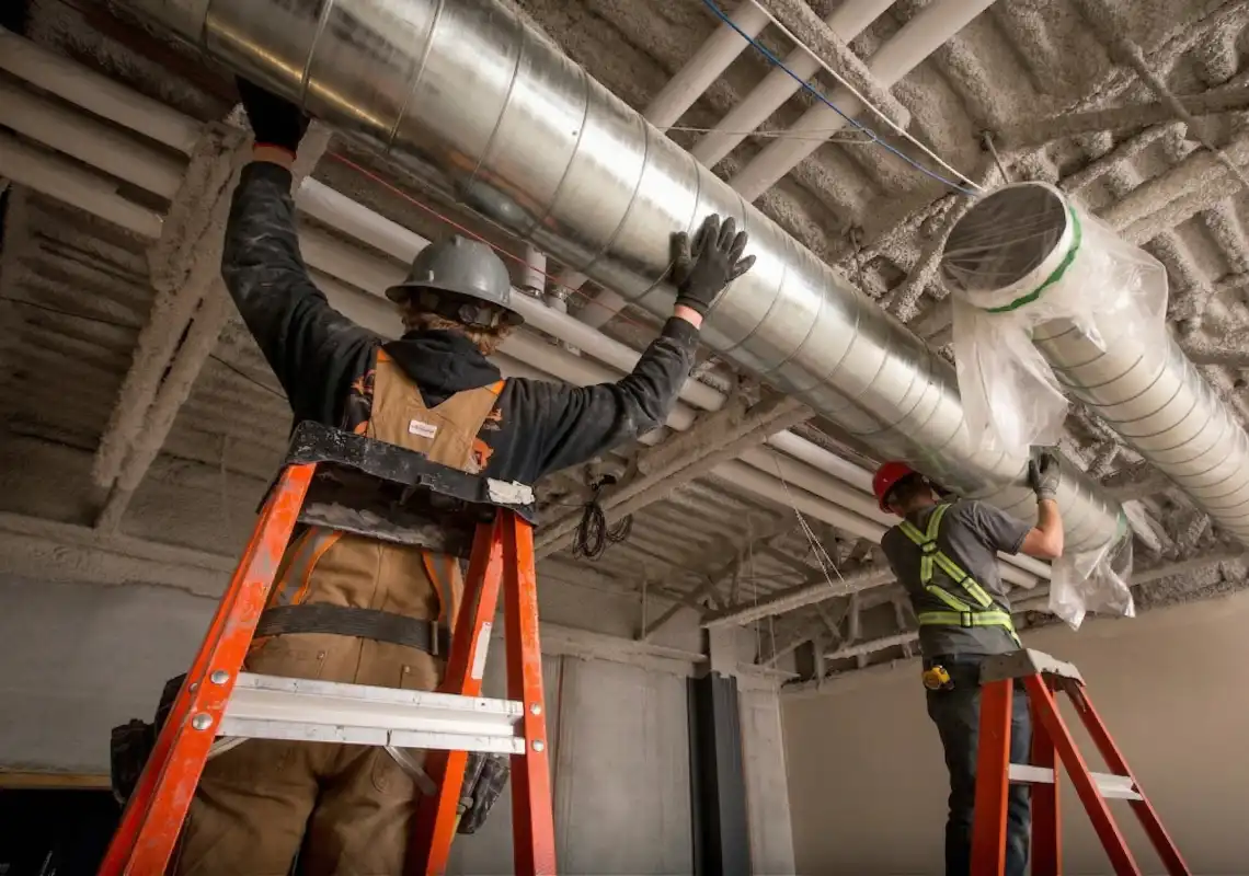 Монтаж системы воздуховодов