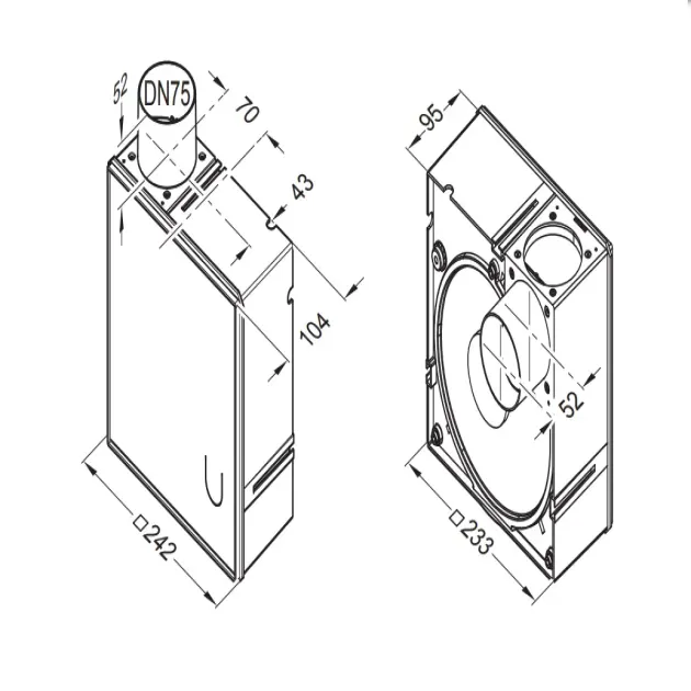 Розміри корпусу для прихованого монтажу VARIO II U, фото - 4