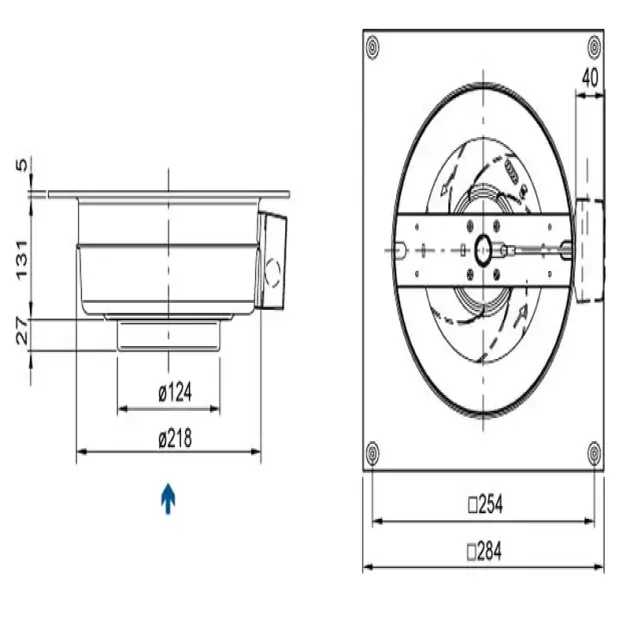 Розміри канального вентилятора Systemair KV 125 М, фото - 3