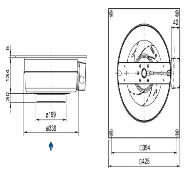 Схема канального вентилятора Systemair KV 200 М, фото - 3