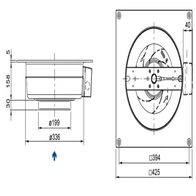 Размеры канального вентилятора Systemair KV 200 L, фото - 3