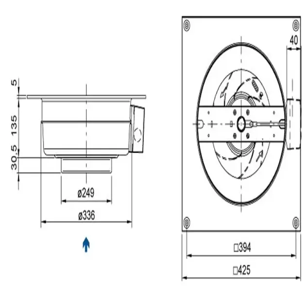 Схема канального вентилятора Systemair KV 250 М, фото - 3