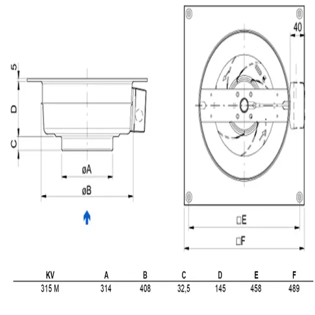Схема канального вентилятора Systemair KV 315 M, фото - 3