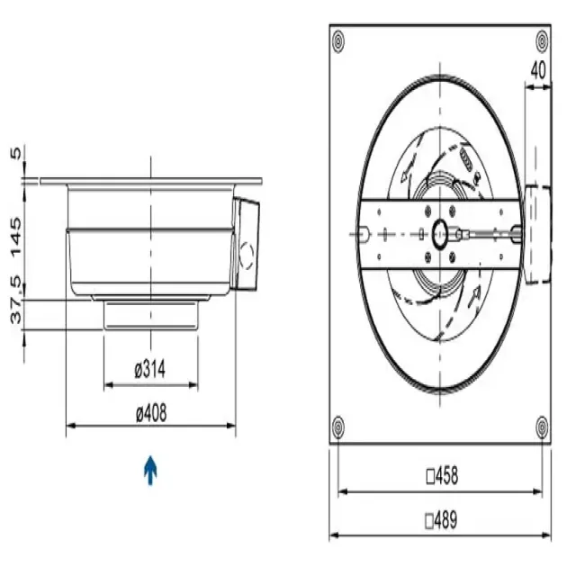 Схема канального вентилятора Systemair KV 315 L, фото - 3