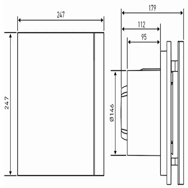 Габаритне креслення вентилятори Soler&Palau SILENT-300 CZ SILVER DESIGN, фото - 4