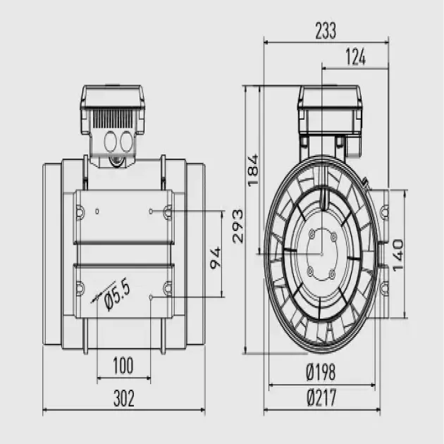 Размеры канального вентилятора Soler&Palau TD-800/200 ECOWATT, фото - 4