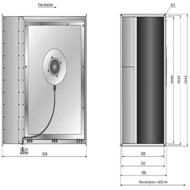 Габаритный чертёж канального вентилятора Ostberg RKB 1000x500 J3, ErP, фото - 27