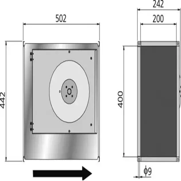 Габаритный чертёж канального вентилятора Ostberg RKB 400x200, фото - 8