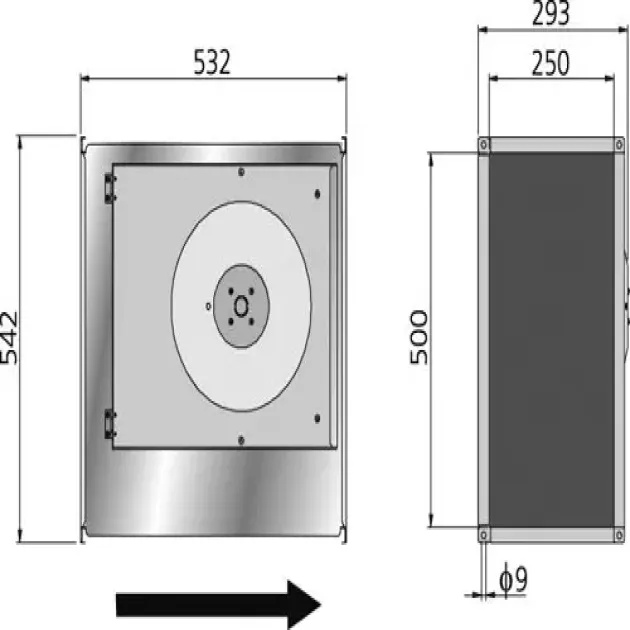 Габаритный чертёж канального вентилятора Ostberg RKB 500x250, фото - 13