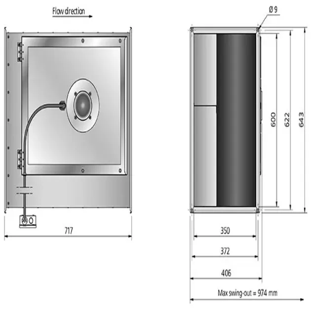 Габаритный чертёж канального вентилятора Ostberg RKB 600x350 ErP, фото - 19