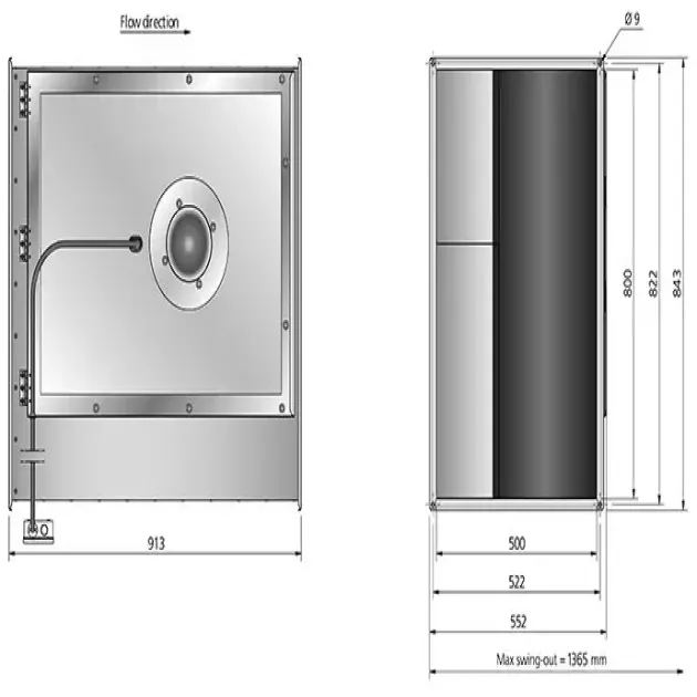 Габаритный чертёж канального вентилятора Ostberg RKB 800x500 ErP, фото - 25