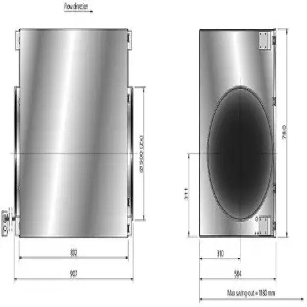 Габаритне креслення канальні вентилятори Ostberg IRE 500, фото - 20