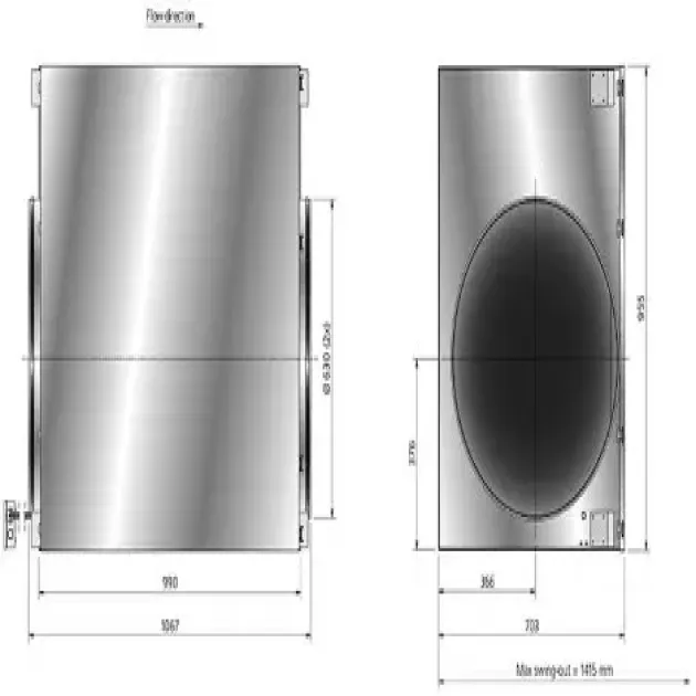 Габаритне креслення канальні вентилятори Ostberg IRE 630, фото - 26