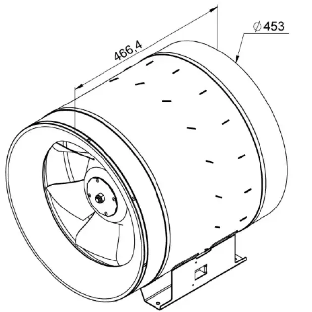 Габаритне креслення канального вентилятора Ruck EL 450 D4 01, фото - 2