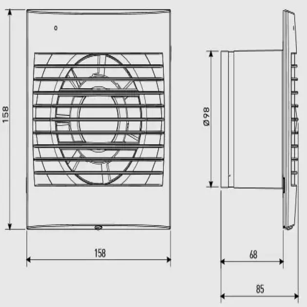 Габаритне креслення вентилятора S&P DECOR-100 CZ, фото - 3