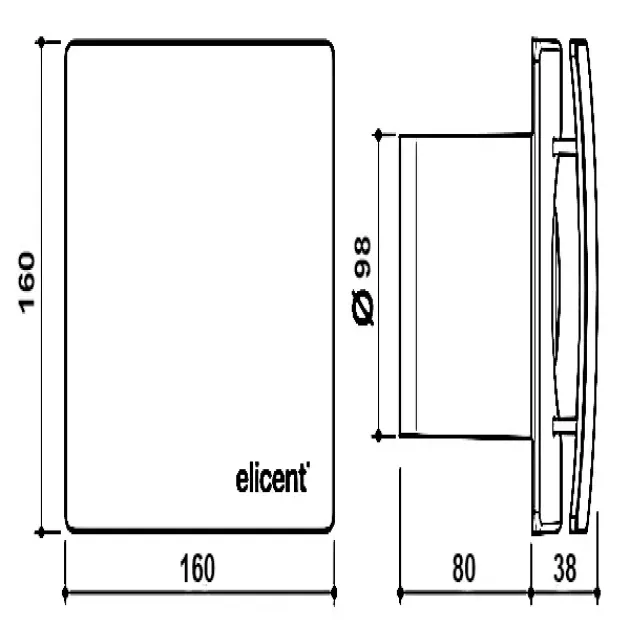 Размеры вентилятора Elicent Elegance 100 2SPEED, фото - 7