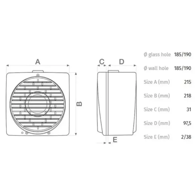Габаритне креслення припливно-витяжної установки Vortice Vario 150/6" AR, фото - 3