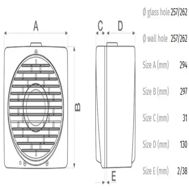 Габаритне креслення вентилятора Vortice Vario 230/9" AR LL S, фото - 5