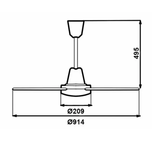 Габаритный чертеж вентилятора Vortice Nordik International Plus 90/36, фото - 3