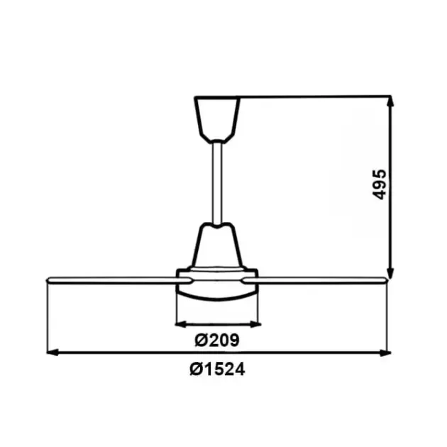 Габаритный чертеж вентилятора Vortice Nordik International Plus 160/60, фото - 3