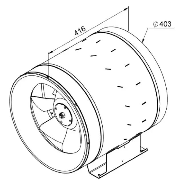 Габаритне креслення канального вентилятора Ruck EL 400 D4 01, фото - 2