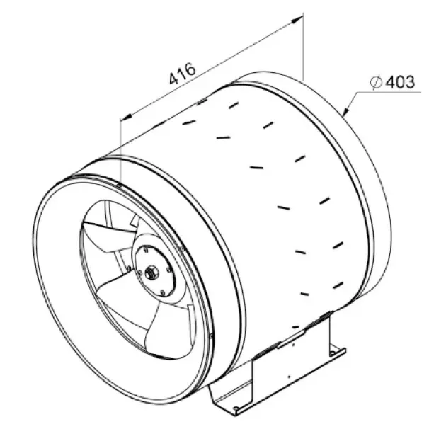 Габаритне креслення канального вентилятора Ruck EL 400 E4 01, фото - 3