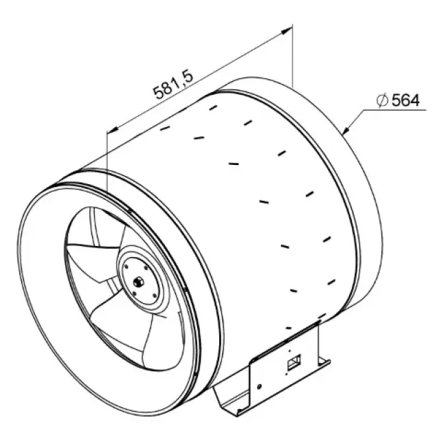 Габаритный чертёж канального вентилятора Ruck EL 560 E4 01, фото - 3