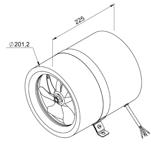 Габаритный чертёж канального вентилятора Ruck EL 200 E2M 01, фото - 3