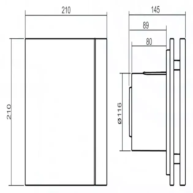 Soler&Palau SILENT-100 CZ IVORY DESIGN 4C - (габаритне креслення), фото - 3