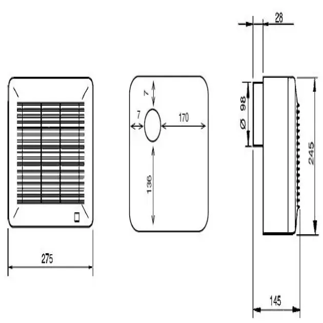 Габаритне креслення вентилятора Soler&Palau EBB-250 S, фото - 5