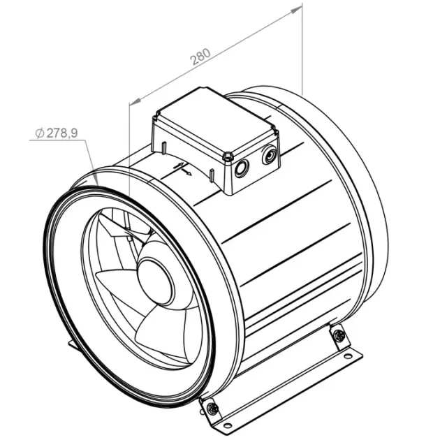 Вентилятор EM 280 E2M 01 габарити, фото - 2